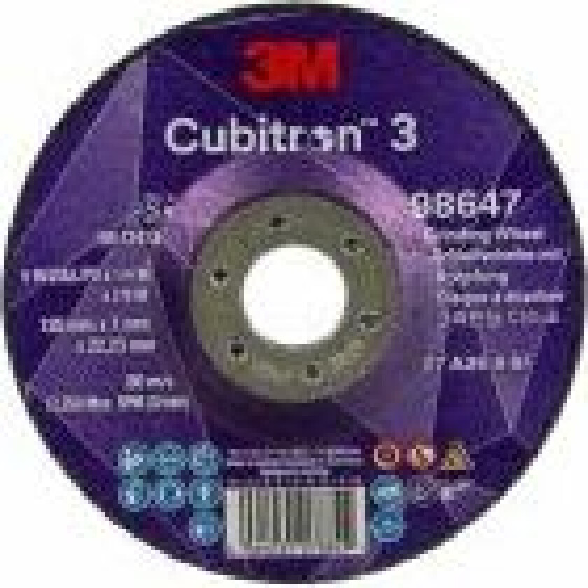 Bilde av TM CubitronTM 3 Skrubskive med forsænket midte, 98647, 36+, T27, 125 mm x 7 mm x 22,23 mm, EN, 10- - (20 stk.)