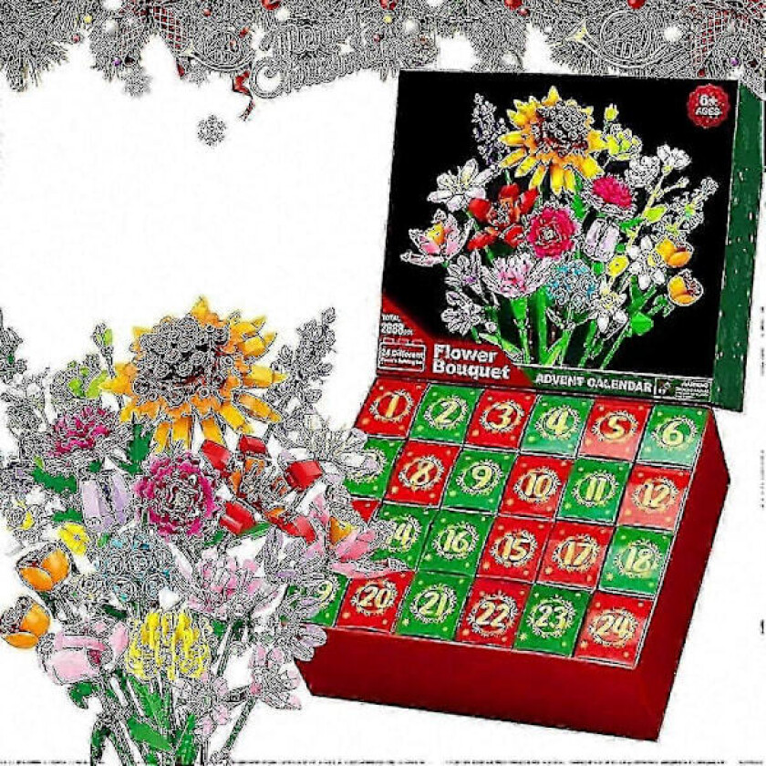 Julekalender Solsikke Bukett Blomster Byggeklosser Sett