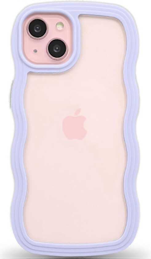 1 stk. deksel til iPhone 15 med bølgete kanter, klar bakside, anti-skli grep, søt bølgete rammeform, støtsikker myk TPU og hardt beskyttende telefondeksel
