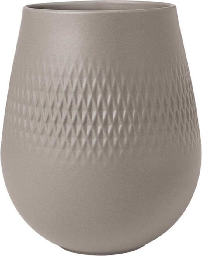 Manufacture Collier Vase Carré Taupe H15 cm