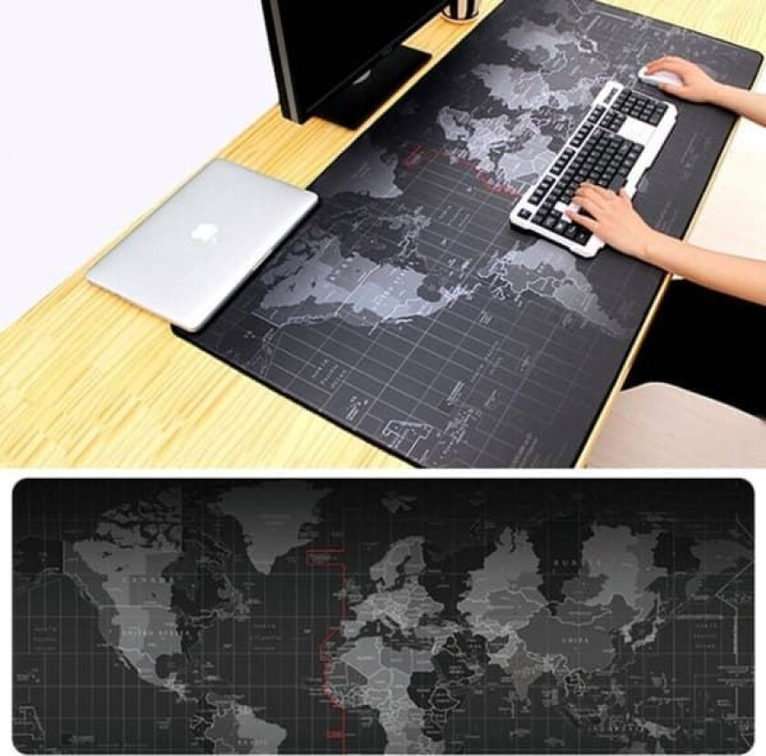 Stor musematte - Gaming - 80x30cm - Verdenskart_QQ