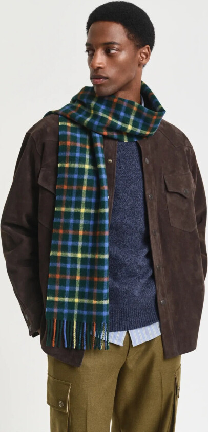 Wool Checked Scarf - Multi/patterned - ONE SIZE