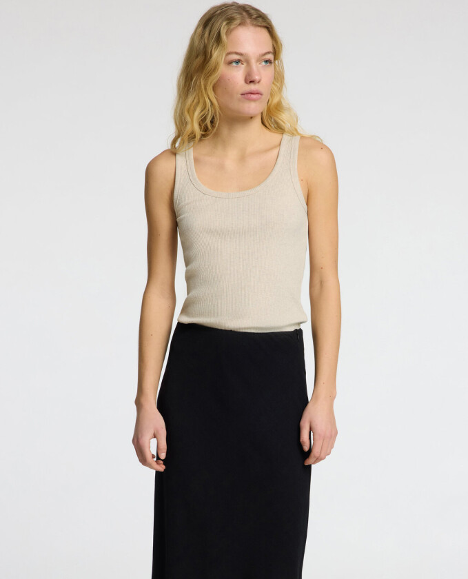 Slfanna U-Neck Tank Top Noos - Cream - S