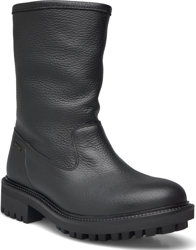 Flat Biker Boot Lth - Black - 37