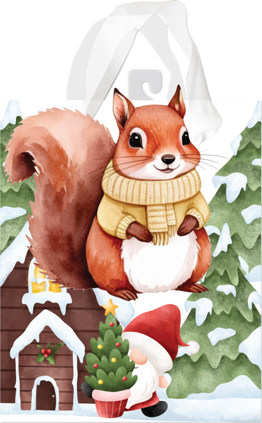 Gavepose L ekorn hvit