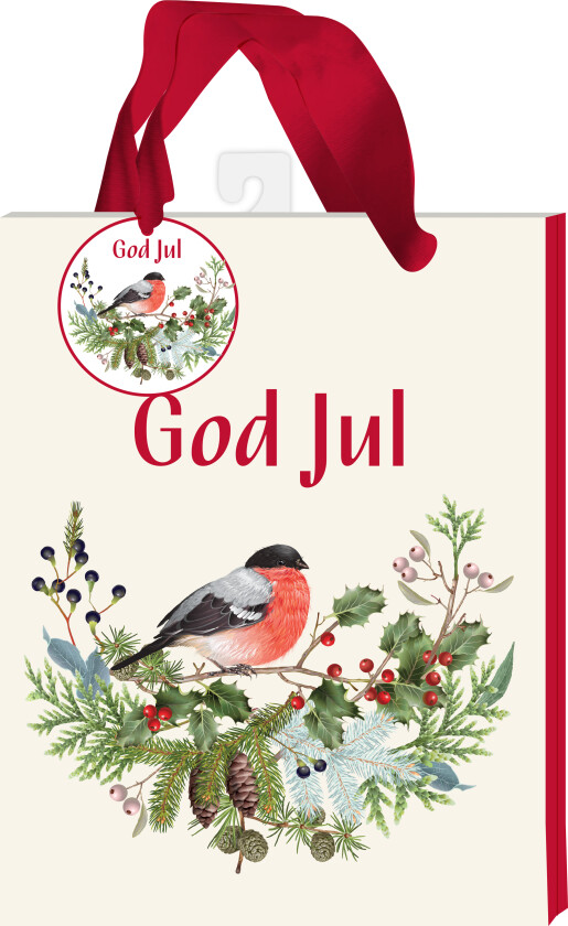 Gavepose L dompap god jul hvit