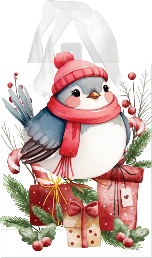 Gavepose M fugl hvit