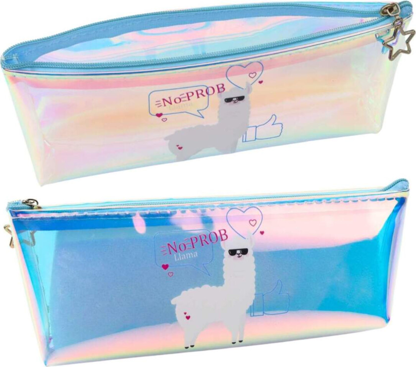 Holografisk pennal for barn, blå, 21x6 cm