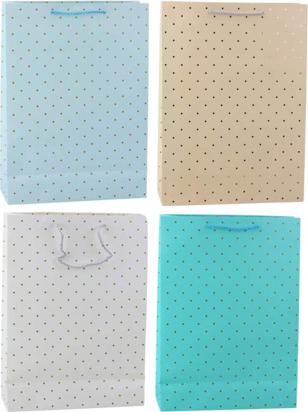 Gavepose med gullprikker, 41 x 30 x 12 cm