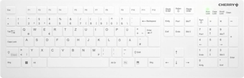 AK-C8112F, Full størrelse (100 og), Trådløs, RF kabel-fri, Sakseformet tastebryter, Hvit