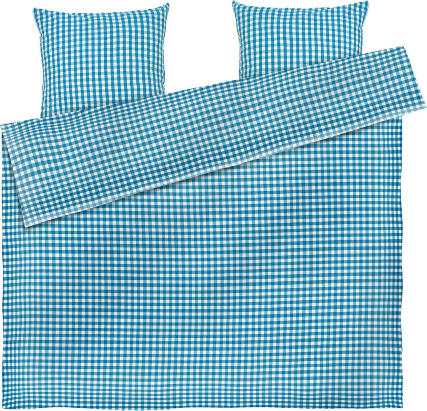 Bæk & Bølge Dynetrekksett 220x220 + 50x60 Cm / Bjørk - Sengesett Organisk Bomull Blå - 636536