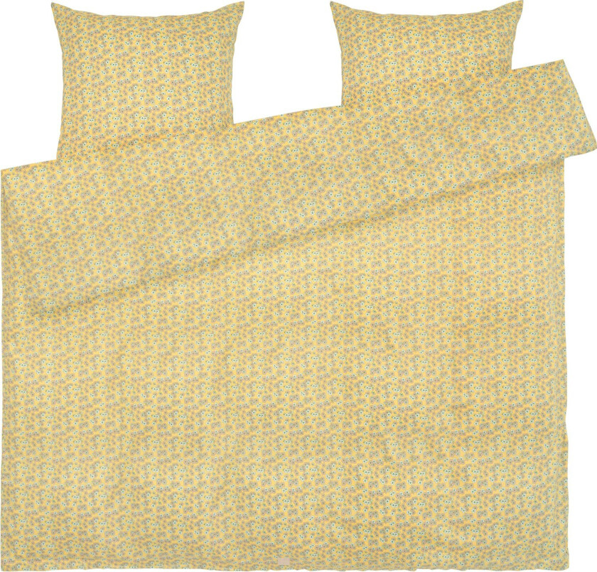 Pleasantly Sengesett 220x220 Cm - Sengesett Økologisk Bomullsateng Gul - 636548