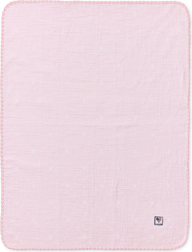Baby Signature Star Pledd 70x75 Cm / Rosa - Barnepledd Bomull Hvit - 10006043-4250-BS30