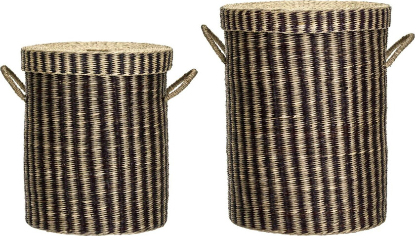 Skittentøyskurv 2-pk Brun/natur - Skittentøyskurver Jern Sort - 266550280