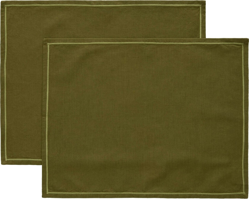 Sienna Spisebrikke 35x45 Cm 2-pk Oliven - Bordbrikker & Glassunderlegg Bomull Olivengrønn - 421684