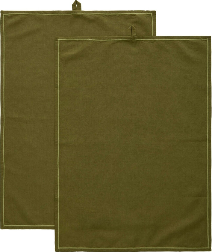 Sienna Kjøkkenhåndkle 50x70 Cm 2-pk Oliven - Kjøkkenhåndklær Bomull Olivengrønn - 421688