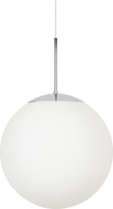 Glob Pendel Krom / 20 Cm - Pendellamper Opalglass Hvit - 3665-4