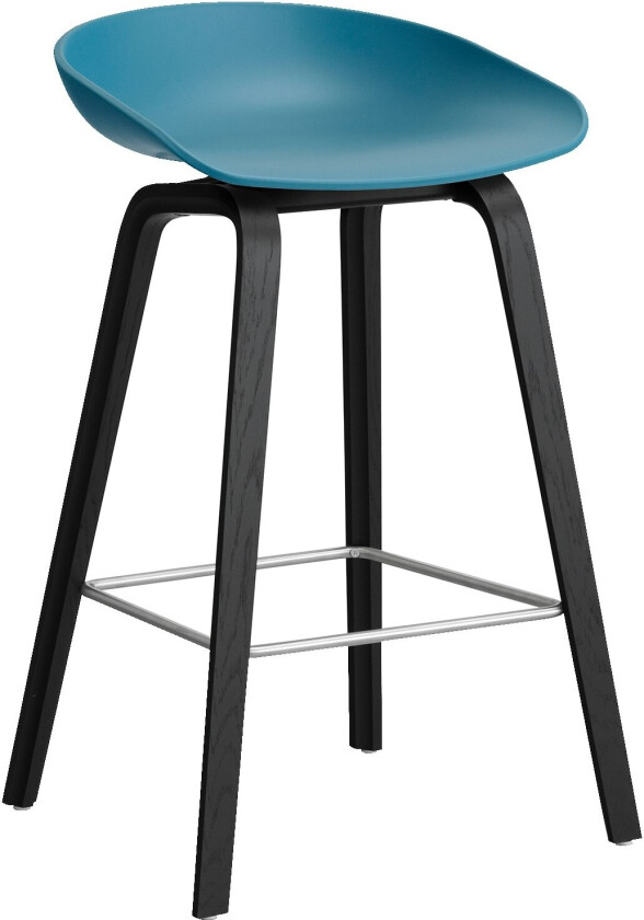 Hay Aas 32 2.0 Barstol 65 Cm Svartlakkert Eik / - Barstoler Resirkulert Polypropylen Azure Blue - AA001-D135-AA51-01UF
