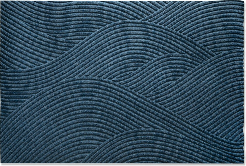 Sjø Dørmatte 85x130 Cm - Dørmatter Resirkulert Pet Blå - 62110