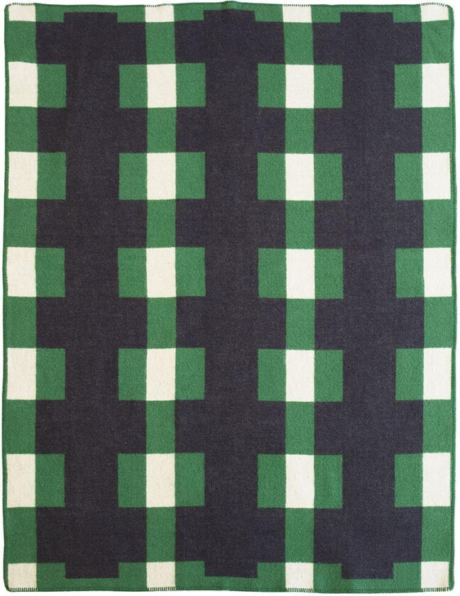Marta Pledd 130x180 Cm Grønn - Pledd & Tepper Newzealandsk Ull Sort - 15-303