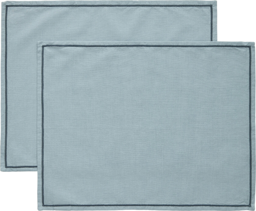 Bilde av Sienna Spisebrikke 2-pk 35x45 Cm - Bordbrikker & Glassunderlegg Bomull Dusty Blue - 398127