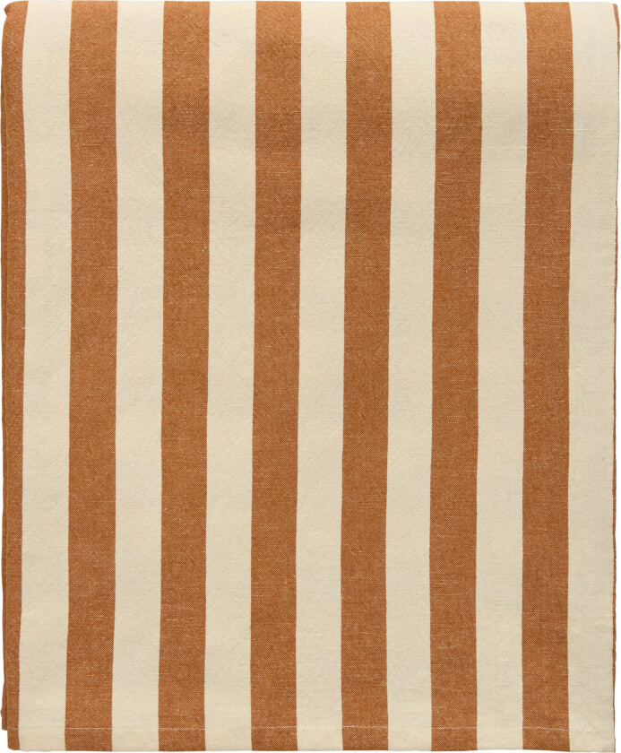 Block Stripe Duk 140x240 Cm - Duker & Løpere Bomull Brun - 398135