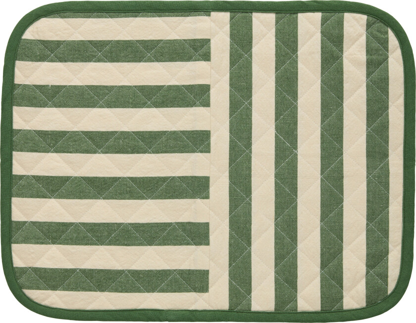 Block Stripe Spisebrikke 35x45 Cm - Bordbrikker & Glassunderlegg Bomull Grønn - 398138