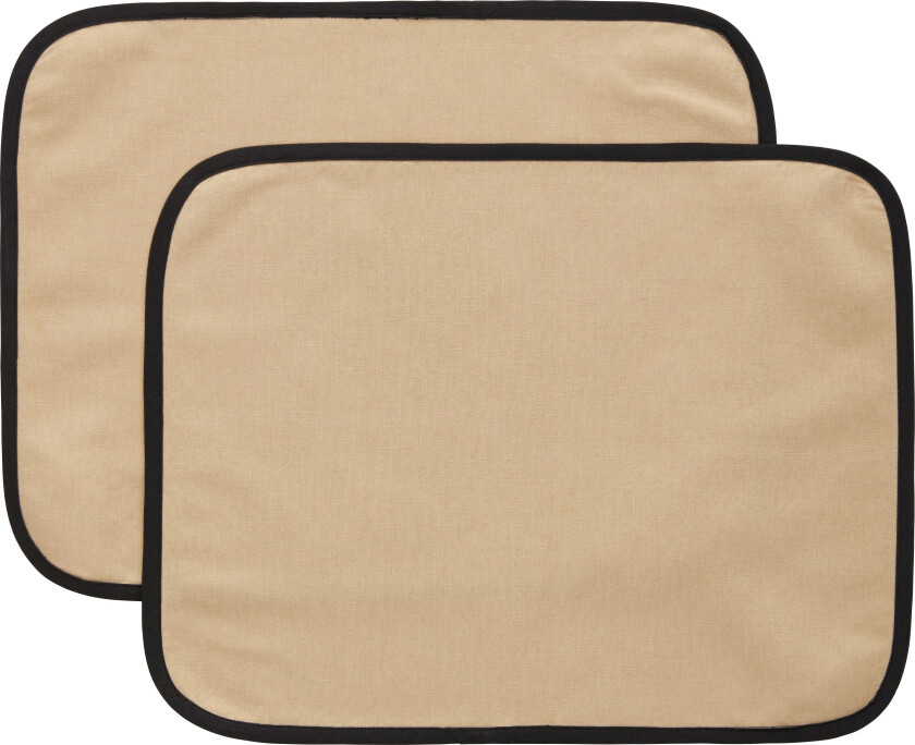 Elvira Spisebrikke 35x45 Cm 2-pk Naturlig / - Bordbrikker & Glassunderlegg Bomull Sort - 398140