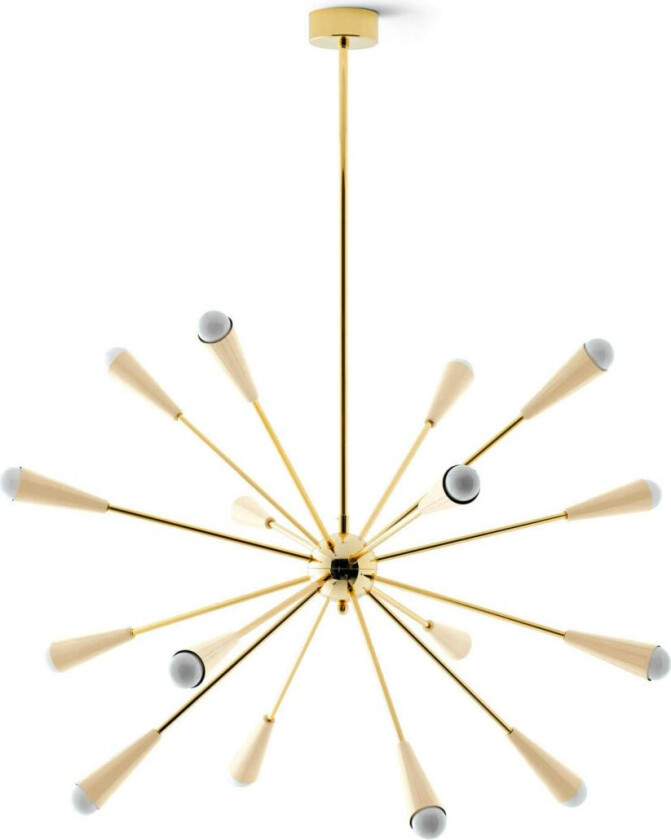 Sputnik Pendel Ivory - Pendellamper Messing Elfenben - 9591