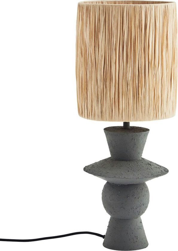 Bordlampe / Jern Grå - Bordlamper Raffia Nature - 166-2579