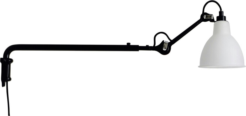 Dcwéditions Lampe Gras N°203 Vegglampe Svart / Frostet Glass - Vegglamper Stål Sort - LG-203 BL-GL