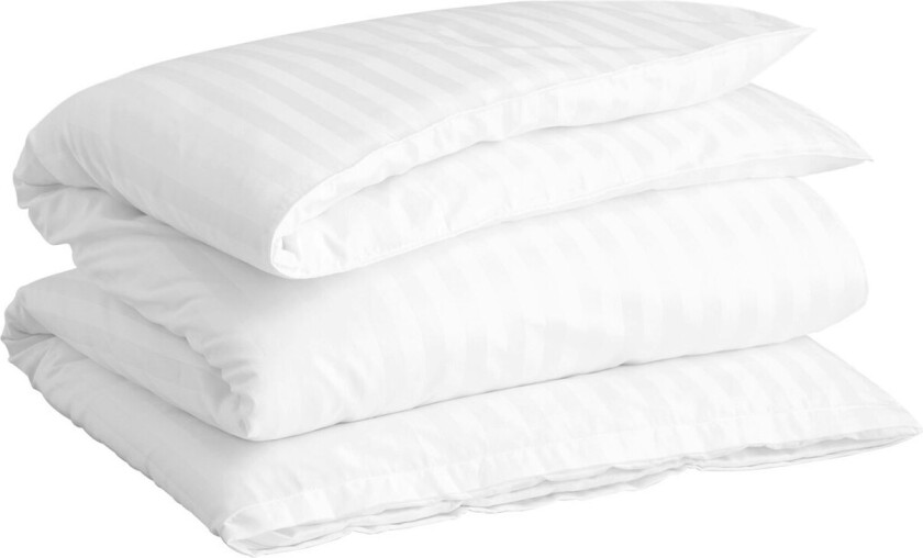 Sateen Stripes Dynetrekk 220x220 Cm - Dynetrekk Bomull Hvit - 851030203-110