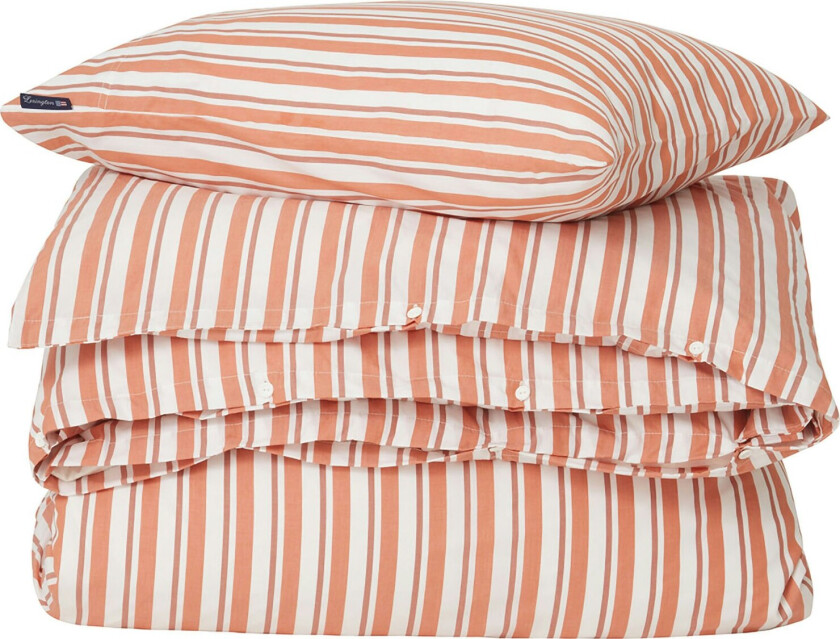 Striped Cotton Poplin Sengesett 220x220 + 50x60x2 Cm - Sengesett Bomullspoplin Terra - 12420005-1098-S305