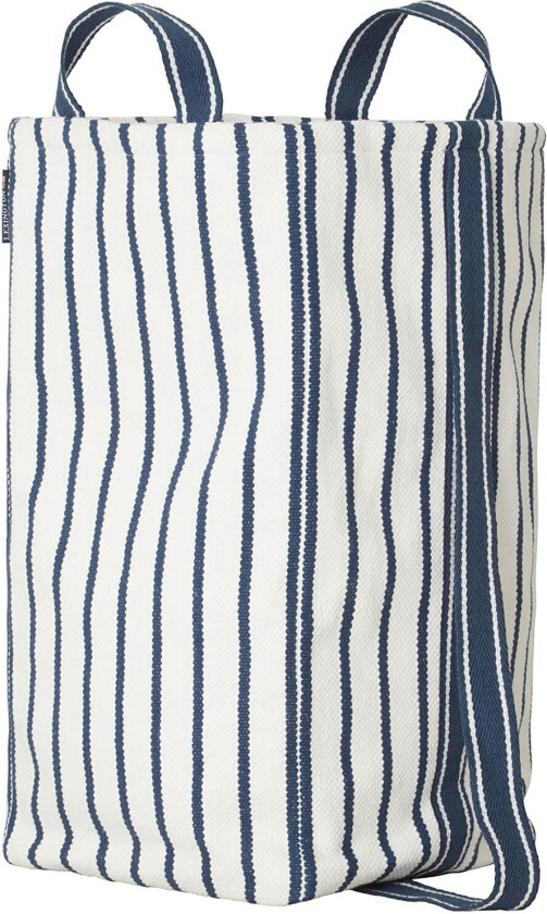 Skittentøyskurv 60x30 Cm Blå/hvit - Skittentøyskurver Resirkulert Bomull - 12428008-5850-ONE