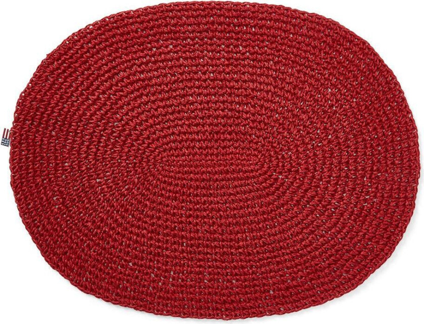 Oval Paper Straw Spisebrikke 35x45 Cm - Bordbrikker & Glassunderlegg Resirkulert Papir Rød - 12443005-4501-PL12