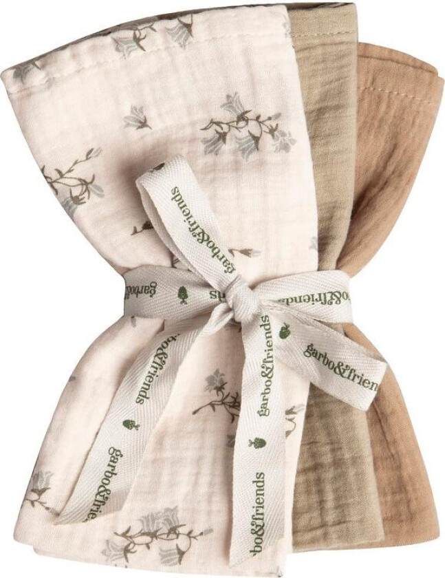 Bilde av Bluebell Muslin Gulpekluter 3-pk 40x40 Cm - Barnepledd Bomullsmuslin Beige - GF213022-1600-341GL