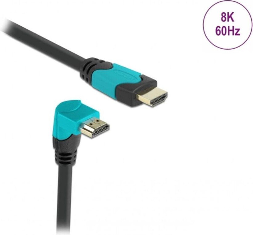 High Speed Hdmi-Kabel 2.1 Nedovervinklet - Svart - 1m