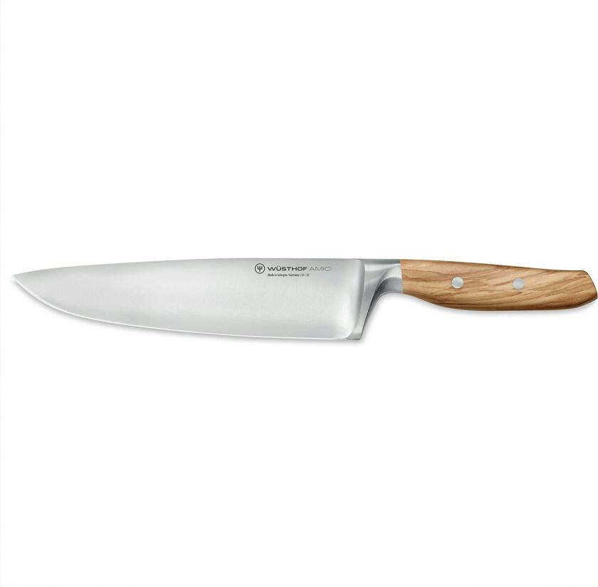 Amici Kokkekniv 20 Cm - Kokkekniver Rustfritt Stål Olive Wood - 1011300120