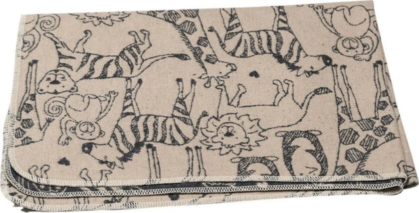Bilde av Juwel Barnepledd 100x140 Cm Safari Animals Beige / - Barnepledd Bomull Grå - 71858004