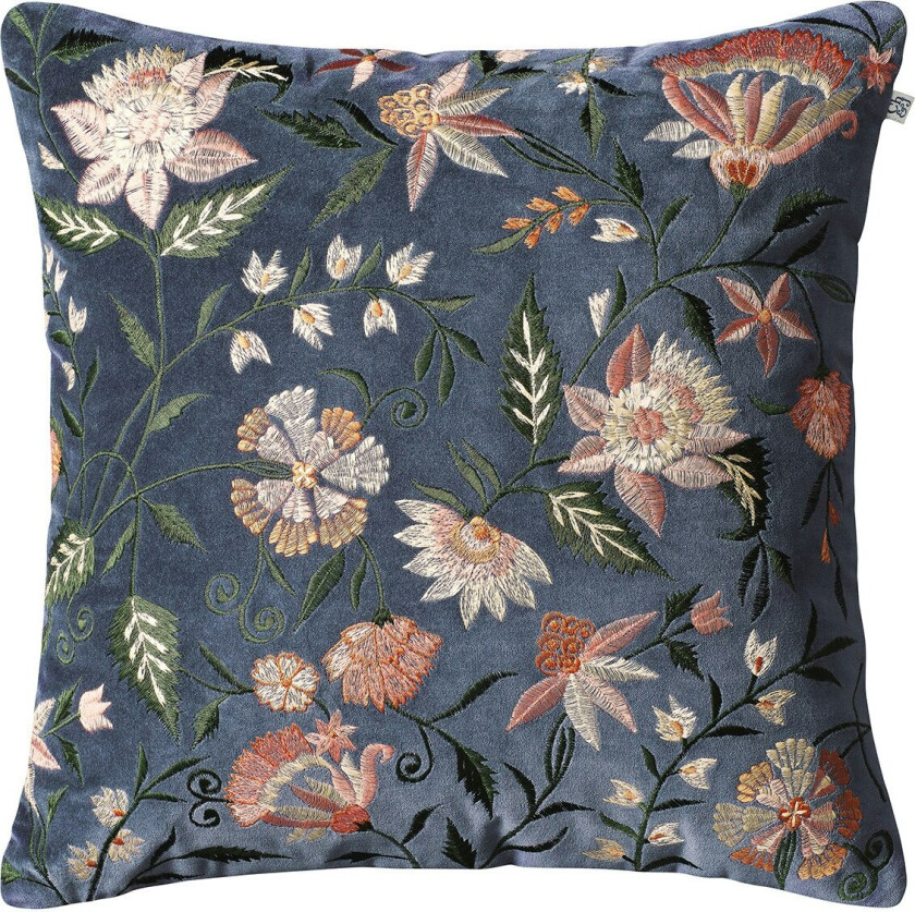 Suri Cushion Cover 50x50cm Sea Blue - Pynteputer & Trekk Fløyel Multi - CC270141-16V