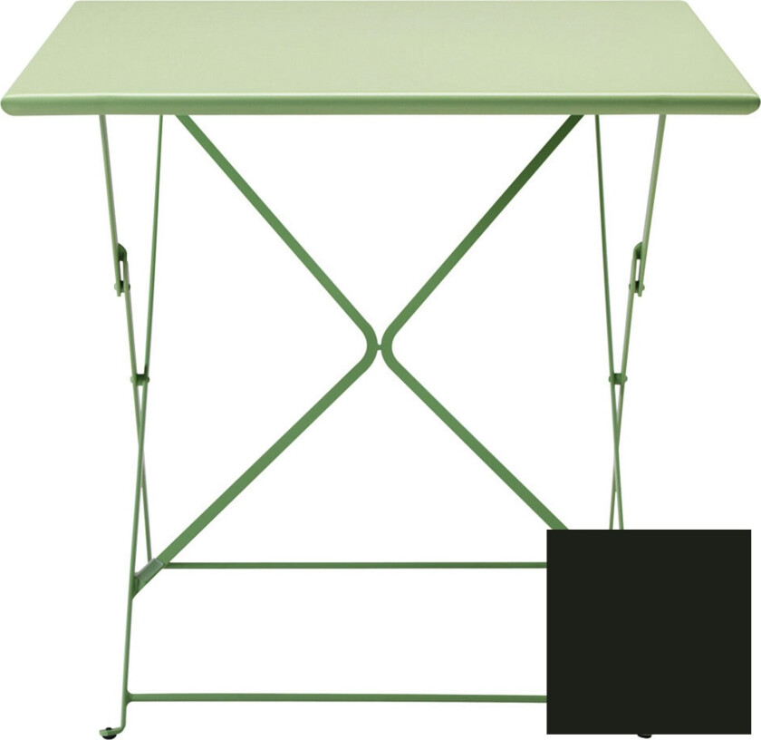 Flower Sammenleggbart Bord 80x80 Cm - Hagebord Galvanisert Stål Sepia Black - FLTPQM2B48