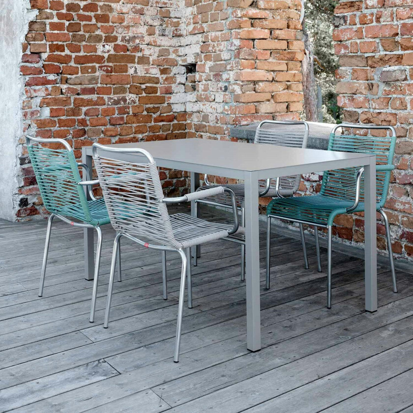 Aria Bord 80x160 Cm - Hagebord Aluminium Cappuccino - 369 CACA