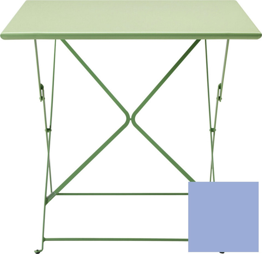 Flower Sammenleggbart Bord 80x80 Cm - Hagebord Galvanisert Stål Plumbago Blue - FLTPQM2B41