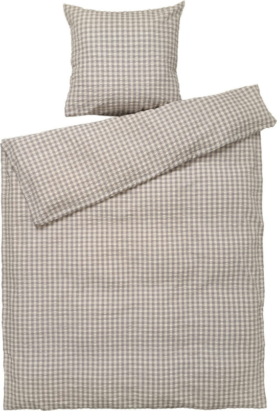 Bæk & Bølge Dynetrekksett 150x210 + 50x60 Cm - Sengesett Organisk Bomull Grå - 636464