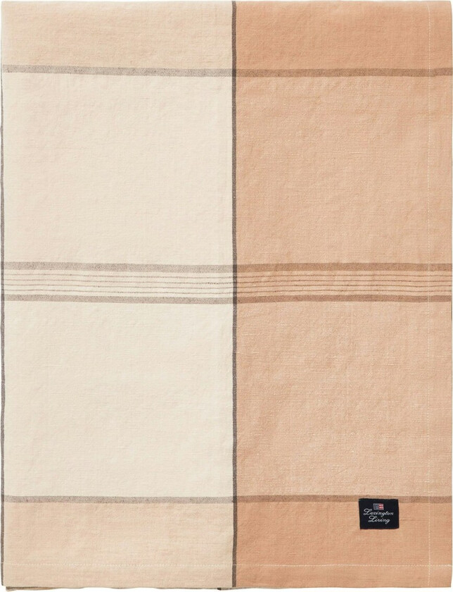 Linen/cotton Checked Duk /Beige 150x250 Cm - Duker & Løpere Bomull Hvit - 12413002-2600-TC20