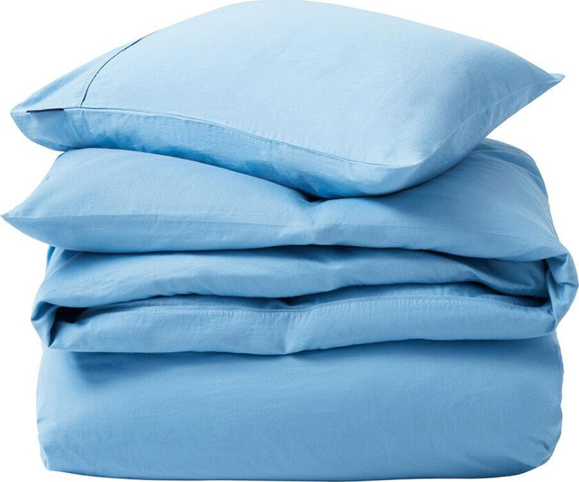 Washed Cotton Sateen Sengesett 150x210 + 50x60 Cm - Sengesett Bomull Blue Sky - 12410009-5657-S175