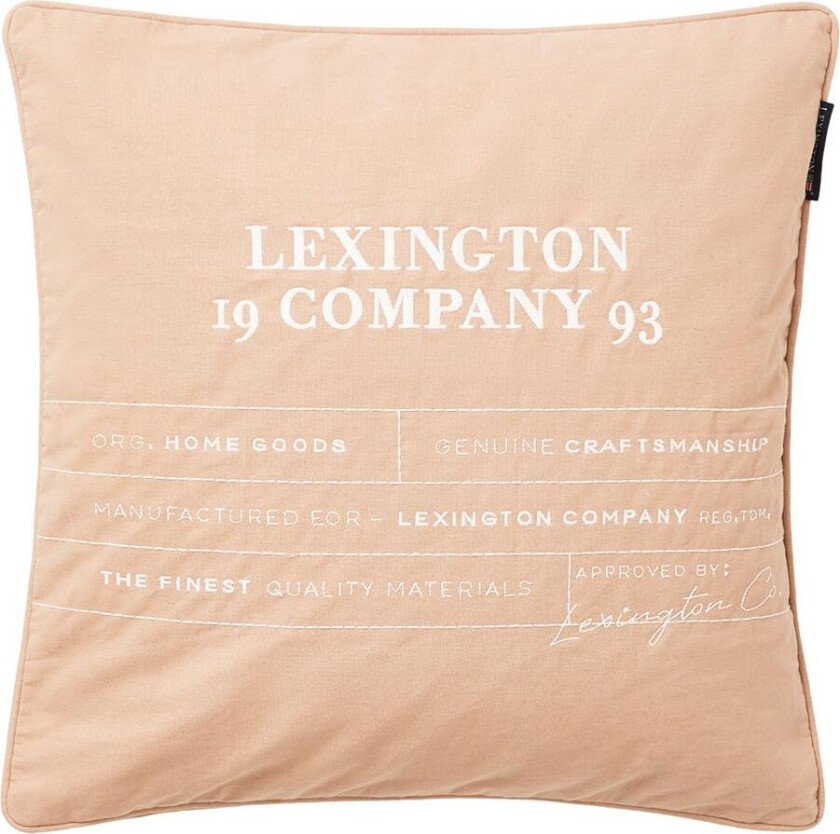 Logo Organic Cotton Canvas Putetrekk 50x50 Cm /Beige - Pynteputer & Trekk Organisk Bomull Hvit - 12414102-2600-SH25
