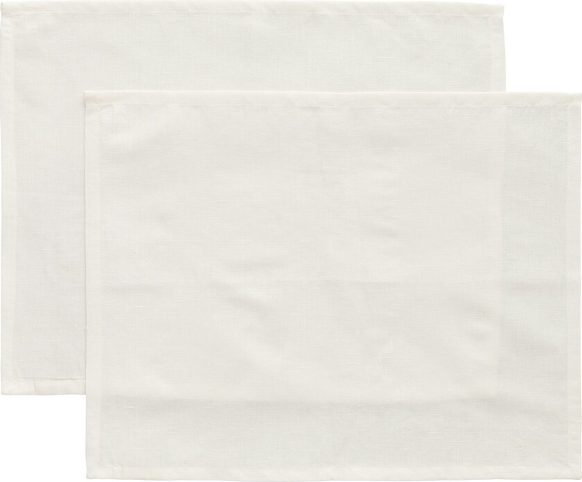 Sienna Spisebrikke 35x45 Cm 2-pk - Bordbrikker & Glassunderlegg Bomull Hvit - ML-07