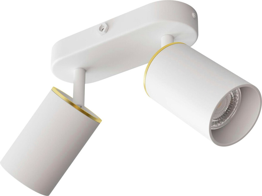 Edgespot Double 65 Spotlight / Messing - Spotlights Aluminium Hvit - ED1-03-WB