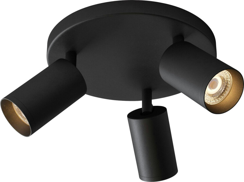 Canspot 57 Triple Round White Spotlight - Spotlights Aluminium Sort - OC1-04-B